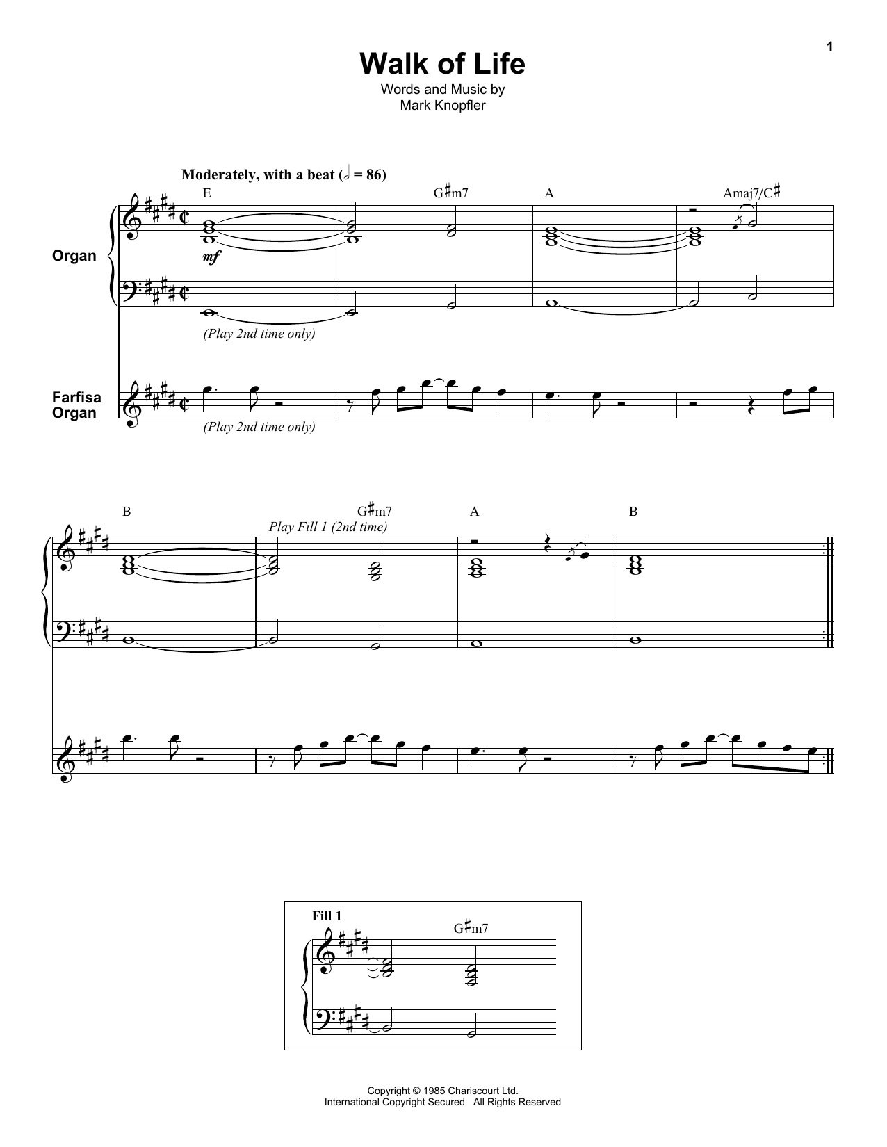 Walk Of Life (Keyboard Transcription) von Dire Straits