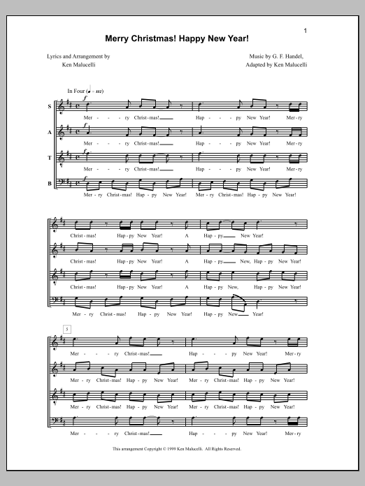 Merry Christmas! Happy New Year! (SATB Choir) von Anne Raugh