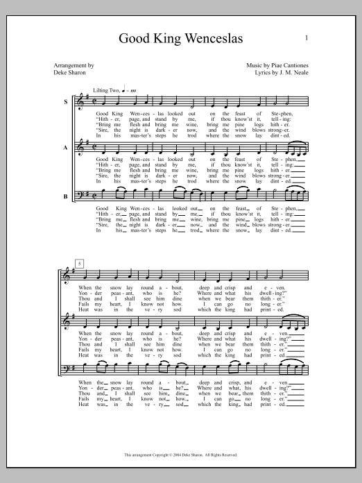 Good King Wenceslas (SAB Choir) von Deke Sharon