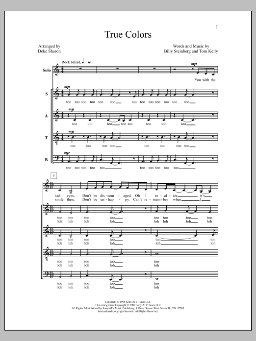 True Colors (SATB Choir) von Deke Sharon