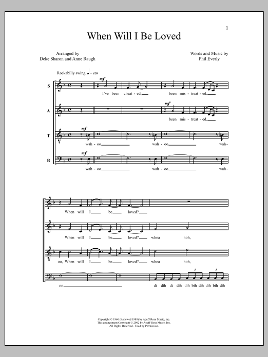 When Will I Be Loved (SATB Choir) von Deke Sharon