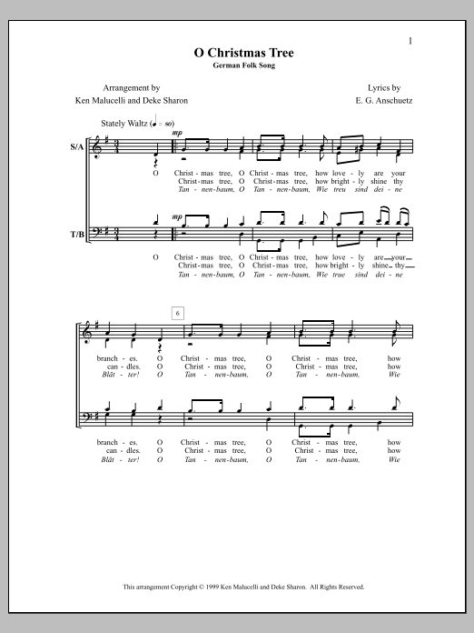 O Christmas Tree (SATB Choir) von Deke Sharon