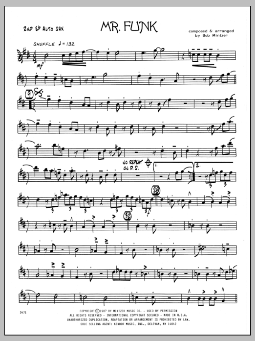 Mr. Funk - 2nd Eb Alto Saxophone (Jazz Ensemble) von Bob Mintzer