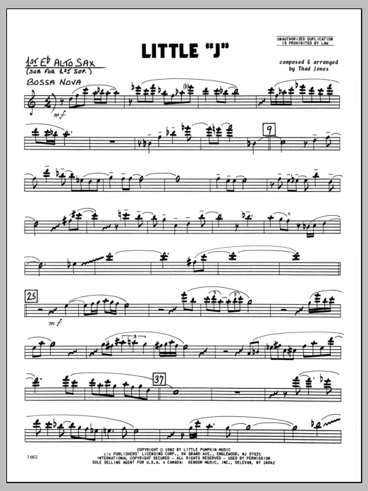 Little 'J' - 1st Eb Alto Saxophone (Jazz Ensemble) von Thad Jones