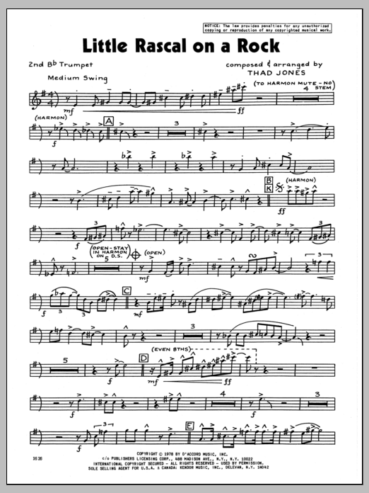 Little Rascal On A Rock - 2nd Bb Trumpet (Jazz Ensemble) von Thad Jones
