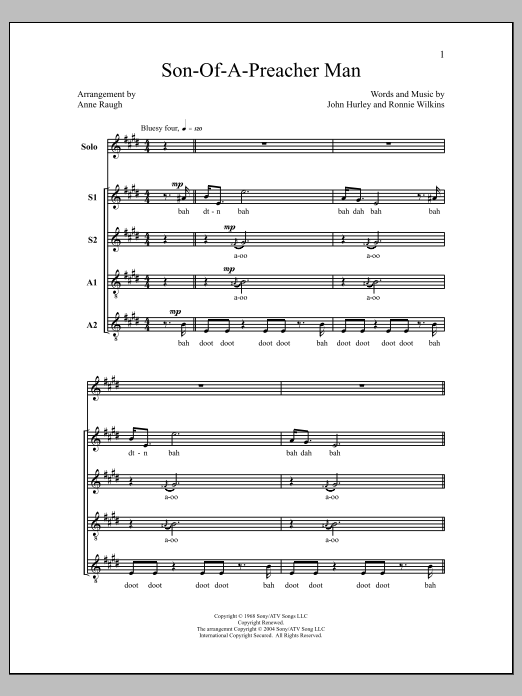 Son-Of-A-Preacher Man (arr. Anne Raugh) (SSAA Choir) von Dusty Springfield