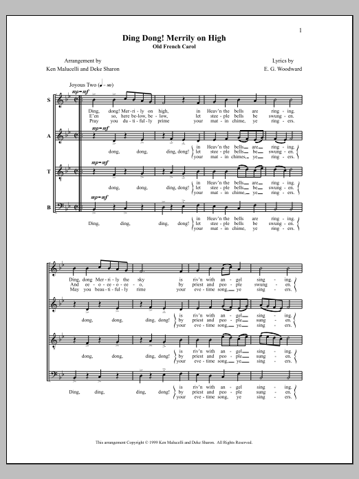 Ding Dong! Merrily On High (SATB Choir) von Deke Sharon
