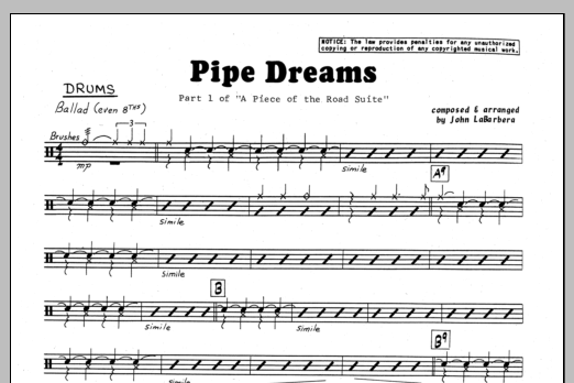 Pipe Dreams - Drums (Jazz Ensemble) von John LaBarbara