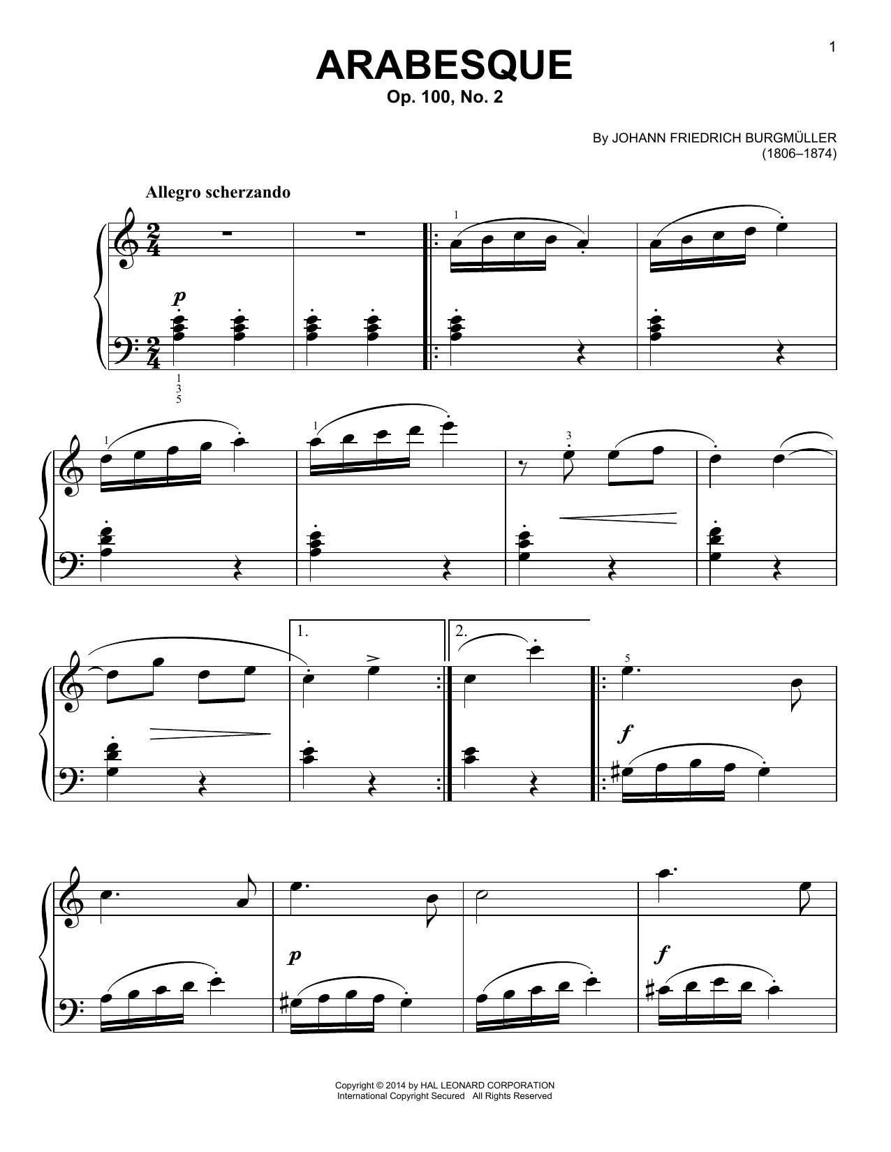 Arabesque, Op. 100, No. 2 (Very Easy Piano) von Friedrich Burgmuller