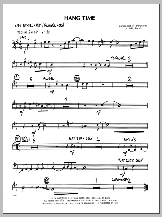 Hang Time - 1st Bb Trumpet (Jazz Ensemble) von Jeff Jarvis