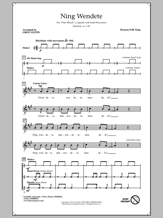 Ning Wendete (Choir) von Greg Gilpin