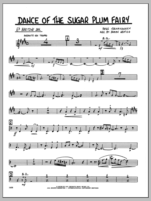 Dance Of The Sugar Plum Fairy - Eb Baritone Sax (Jazz Ensemble) von Sammy Nestico
