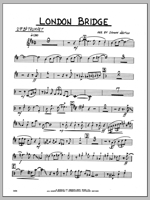 London Bridge - 2nd Bb Trumpet (Jazz Ensemble) von Sammy Nestico