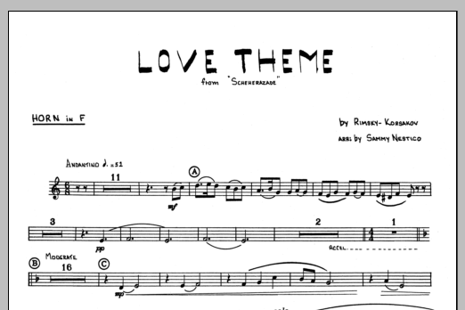 Love Theme From Scheherazade - Horn in F (Jazz Ensemble) von Sammy Nestico