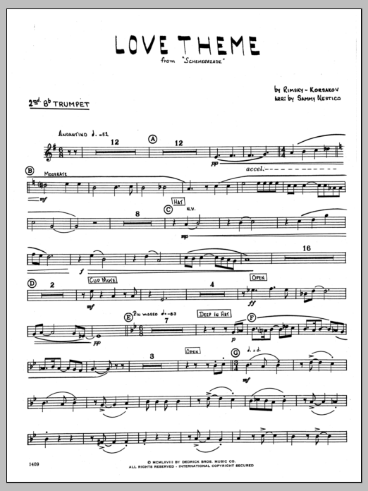 Love Theme From Scheherazade - 2nd Bb Trumpet (Jazz Ensemble) von Sammy Nestico