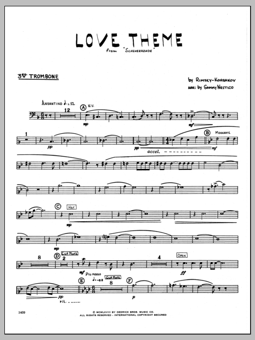 Love Theme From Scheherazade - 3rd Trombone (Jazz Ensemble) von Sammy Nestico