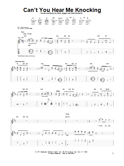 Can't You Hear Me Knocking (Guitar Tab) von The Rolling Stones