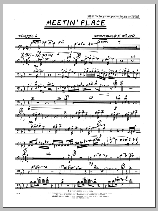 Meetin' Place - 1st Trombone (Jazz Ensemble) von Thad Jones