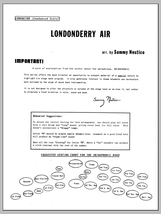 Londonderry Air - Full Score (Jazz Ensemble) von Sammy Nestico