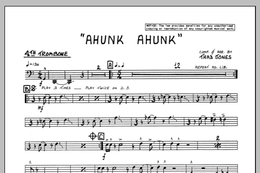 Ahunk Ahunk - 4th Trombone (Jazz Ensemble) von Thad Jones