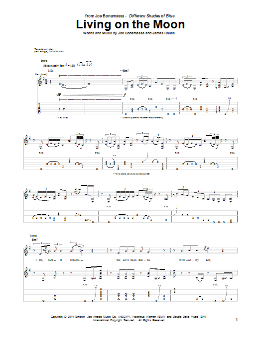 Living On The Moon (Guitar Tab) von Joe Bonamassa