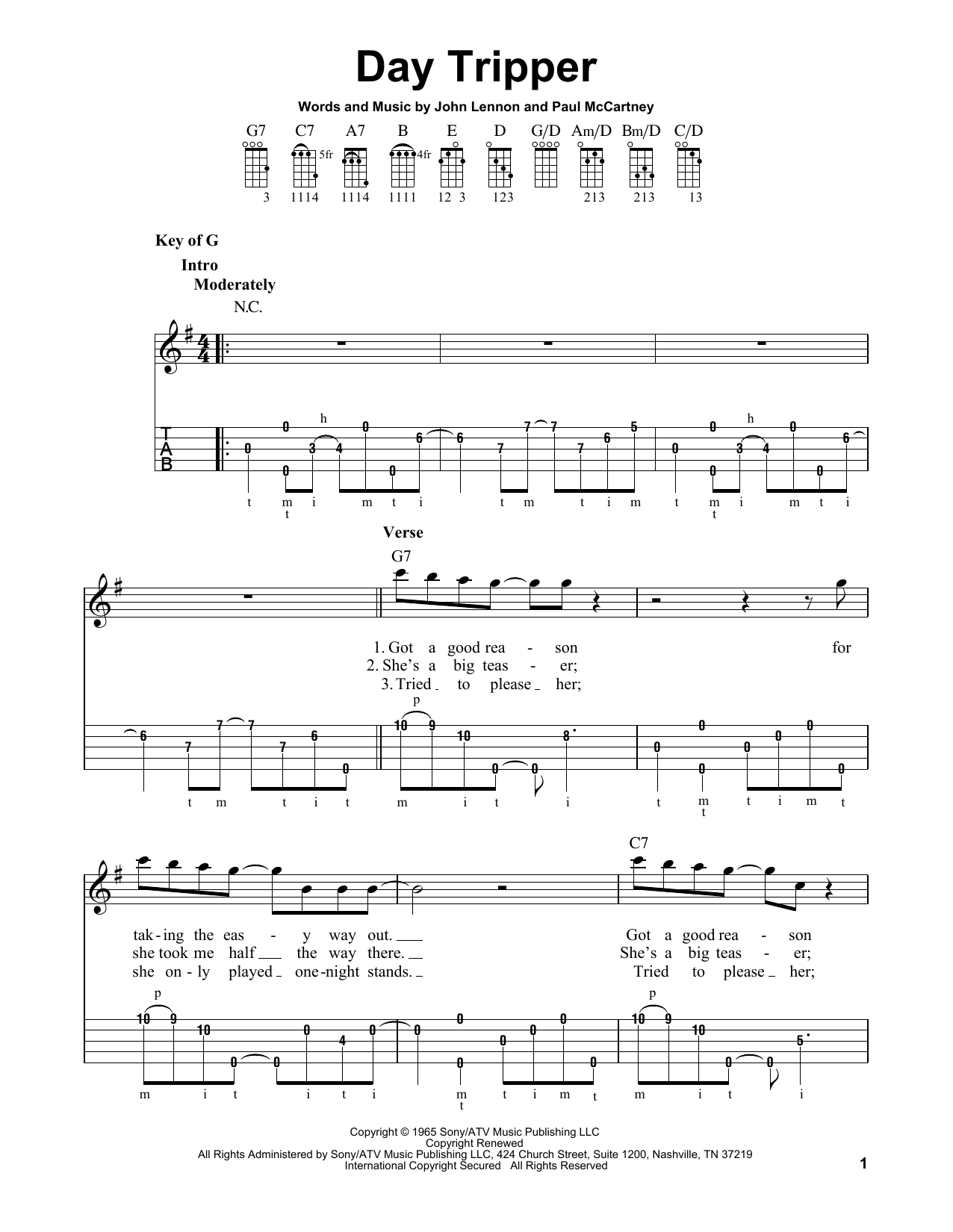 Day Tripper (Banjo Tab) von The Beatles