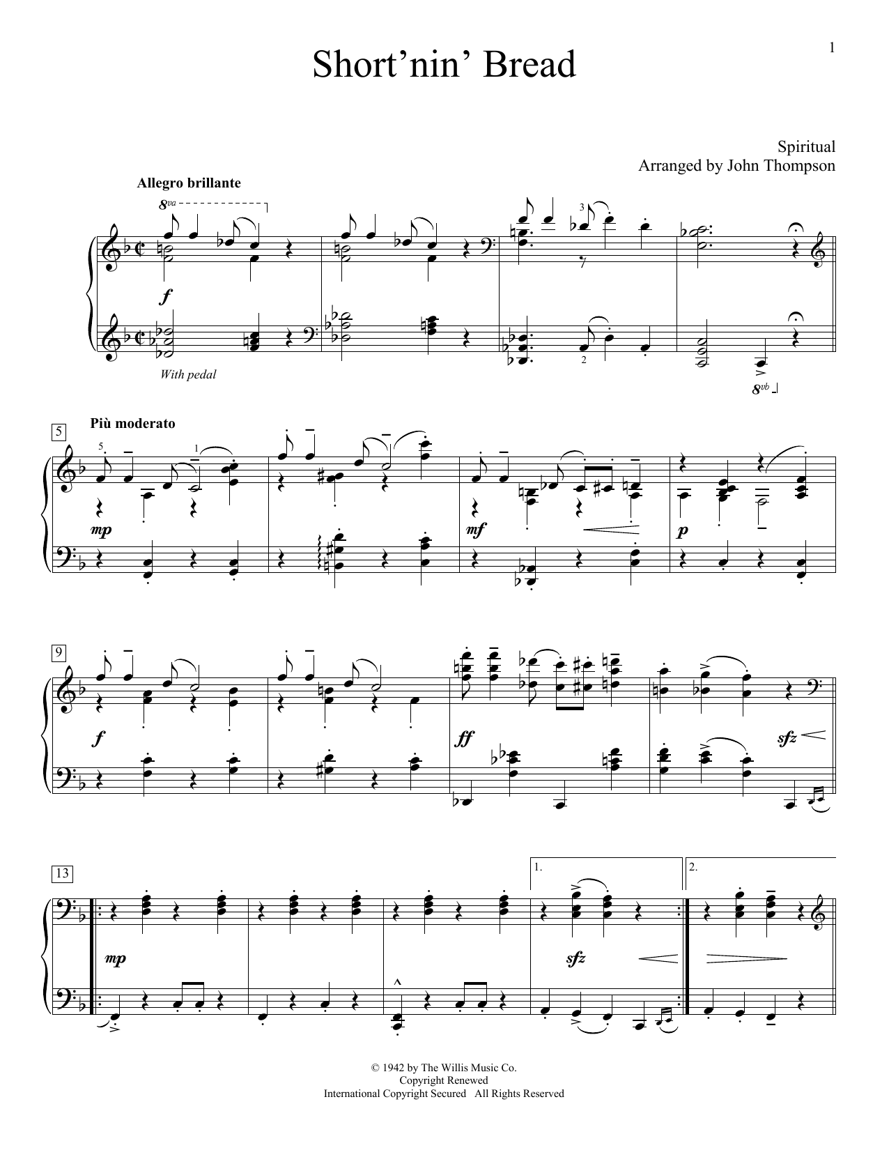 Short'nin' Bread (Educational Piano) von John Thompson