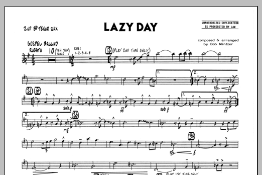 Lazy Day - 2nd Bb Tenor Saxophone (Jazz Ensemble) von Bob Mintzer