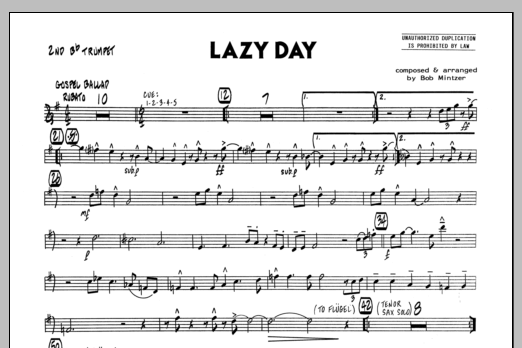 Lazy Day - 2nd Bb Trumpet (Jazz Ensemble) von Bob Mintzer