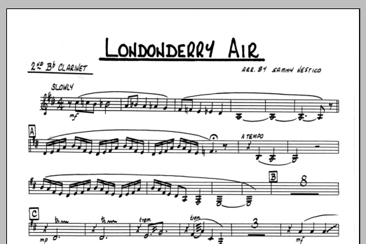 Londonderry Air - 2nd Bb Clarinet (Jazz Ensemble) von Sammy Nestico