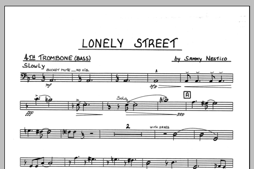 Lonely Street - 4th Trombone (Jazz Ensemble) von Sammy Nestico