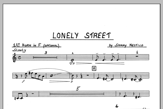 Lonely Street - 1st F Horn (Jazz Ensemble) von Sammy Nestico