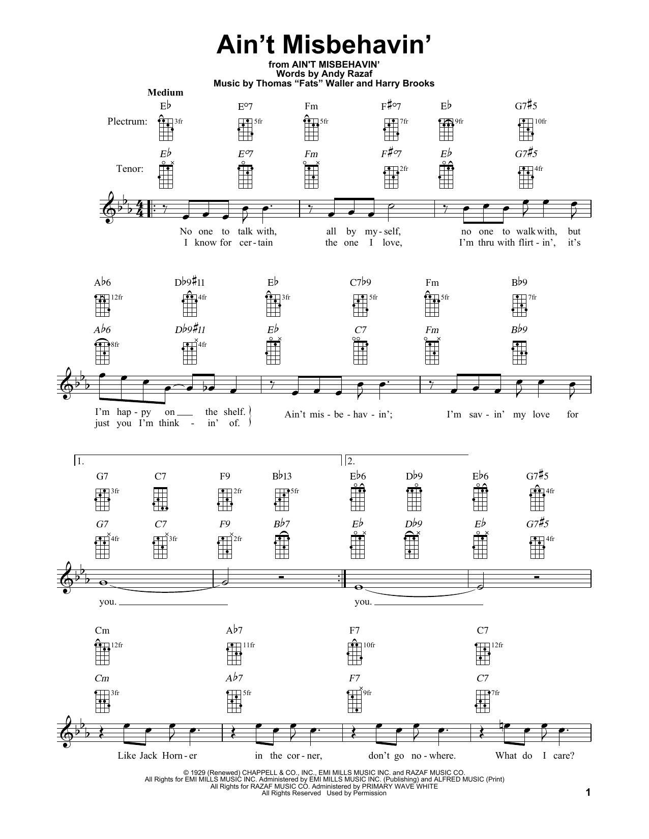 Ain't Misbehavin' (Banjo Tab) von Thomas 