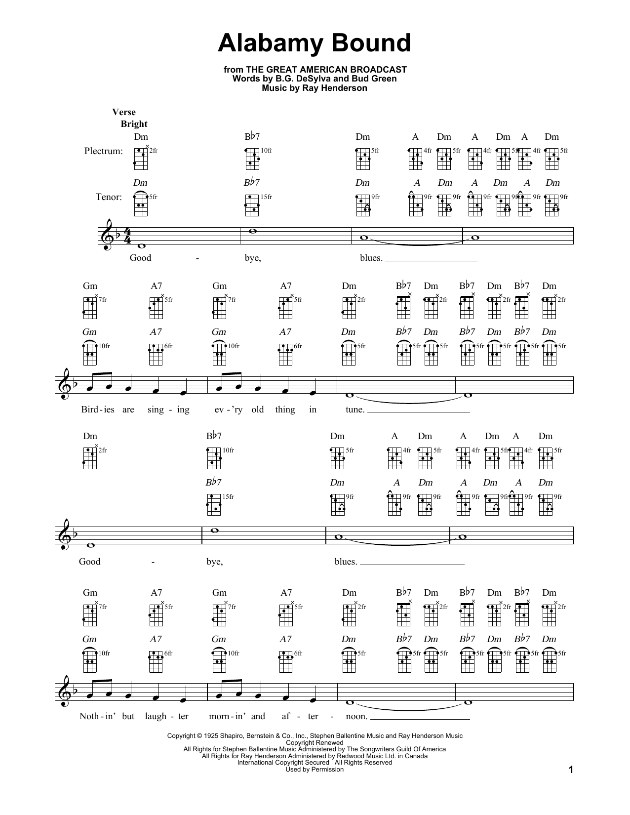 Alabamy Bound (Banjo Tab) von Bud Green