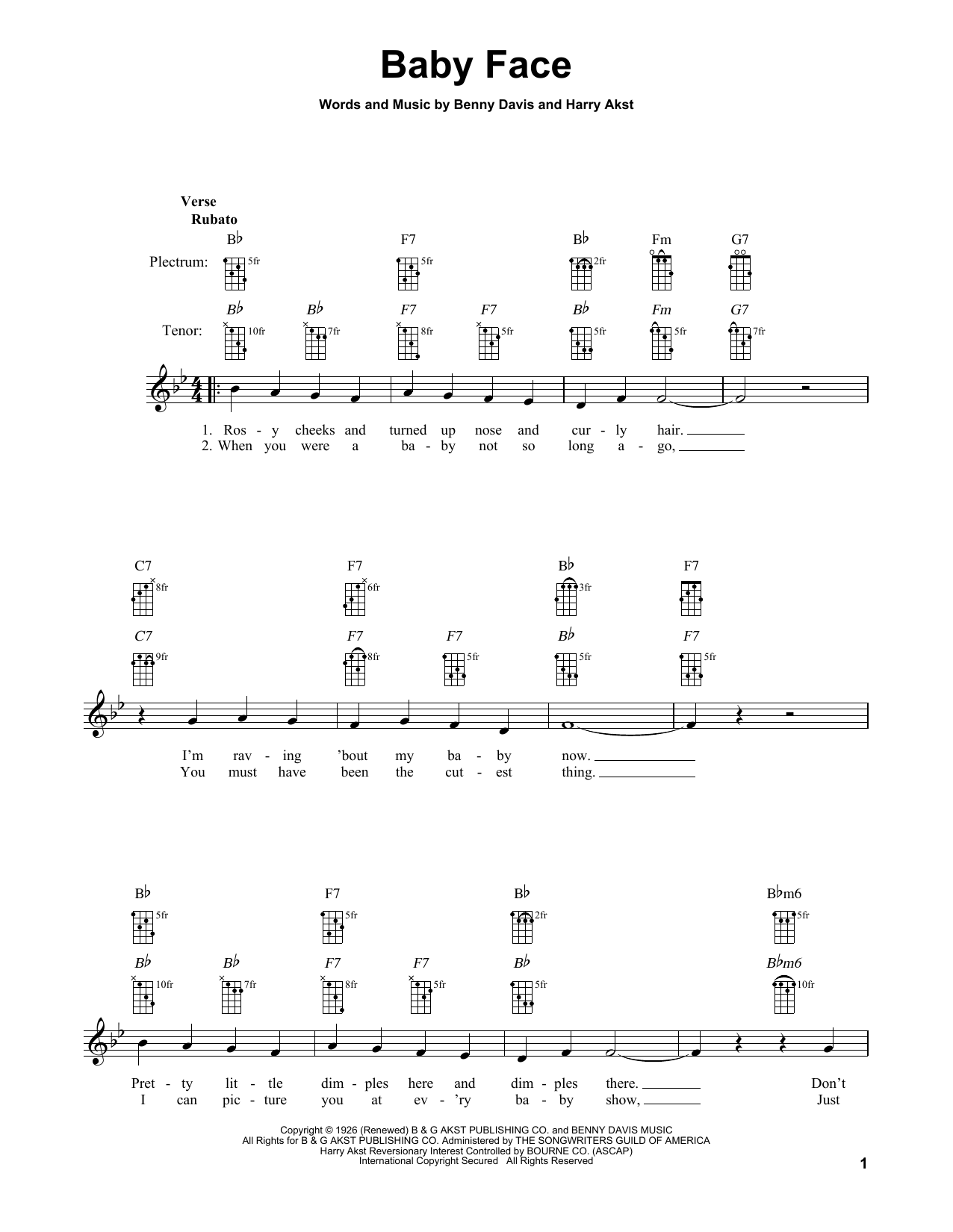 Baby Face (Banjo Tab) von Benny Davis