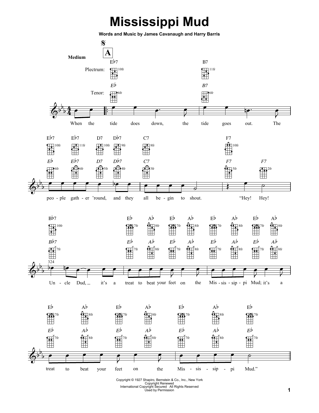 Mississippi Mud (Banjo Tab) von Harry Barris