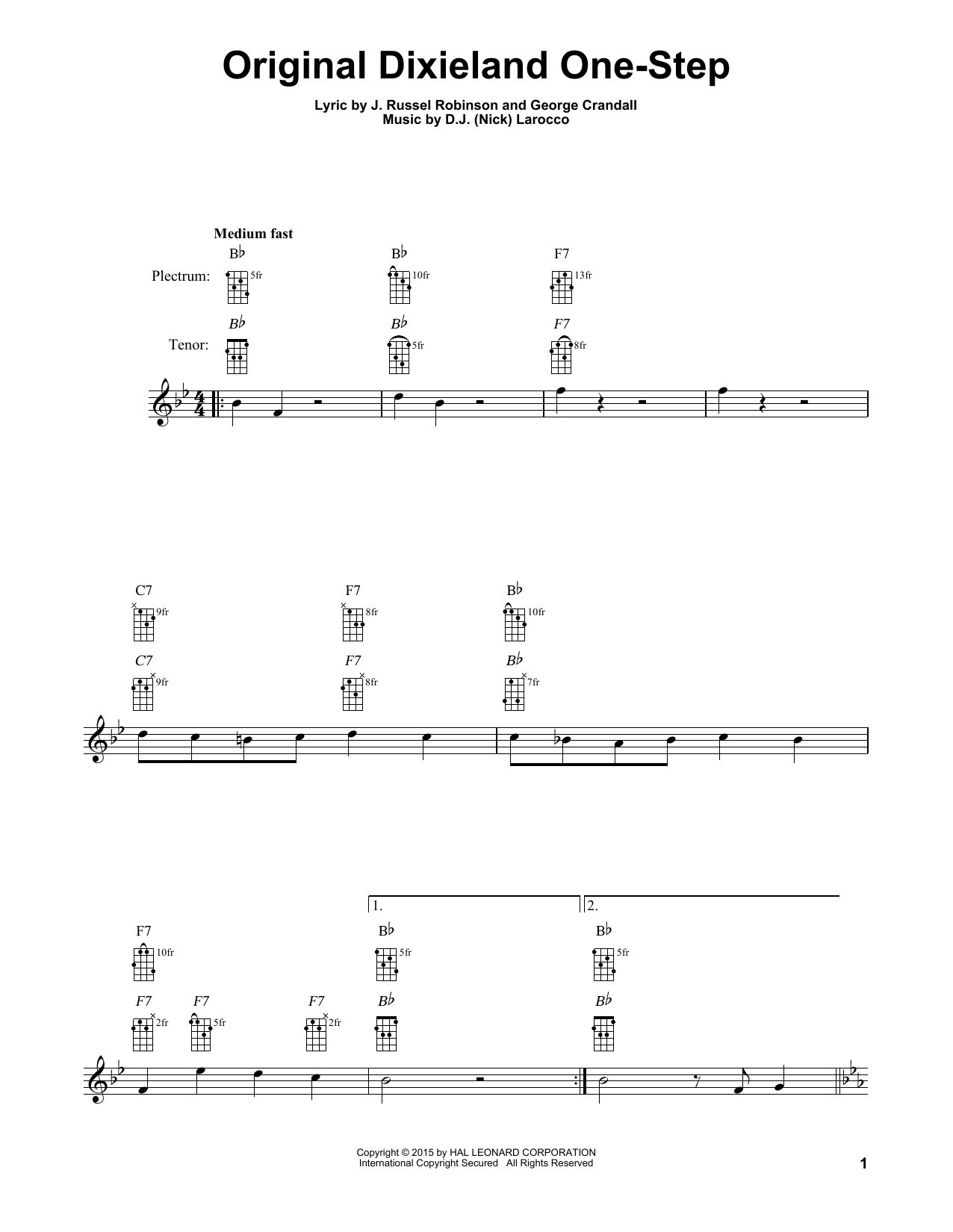 Original Dixieland One-Step (Banjo Tab) von George Crandall