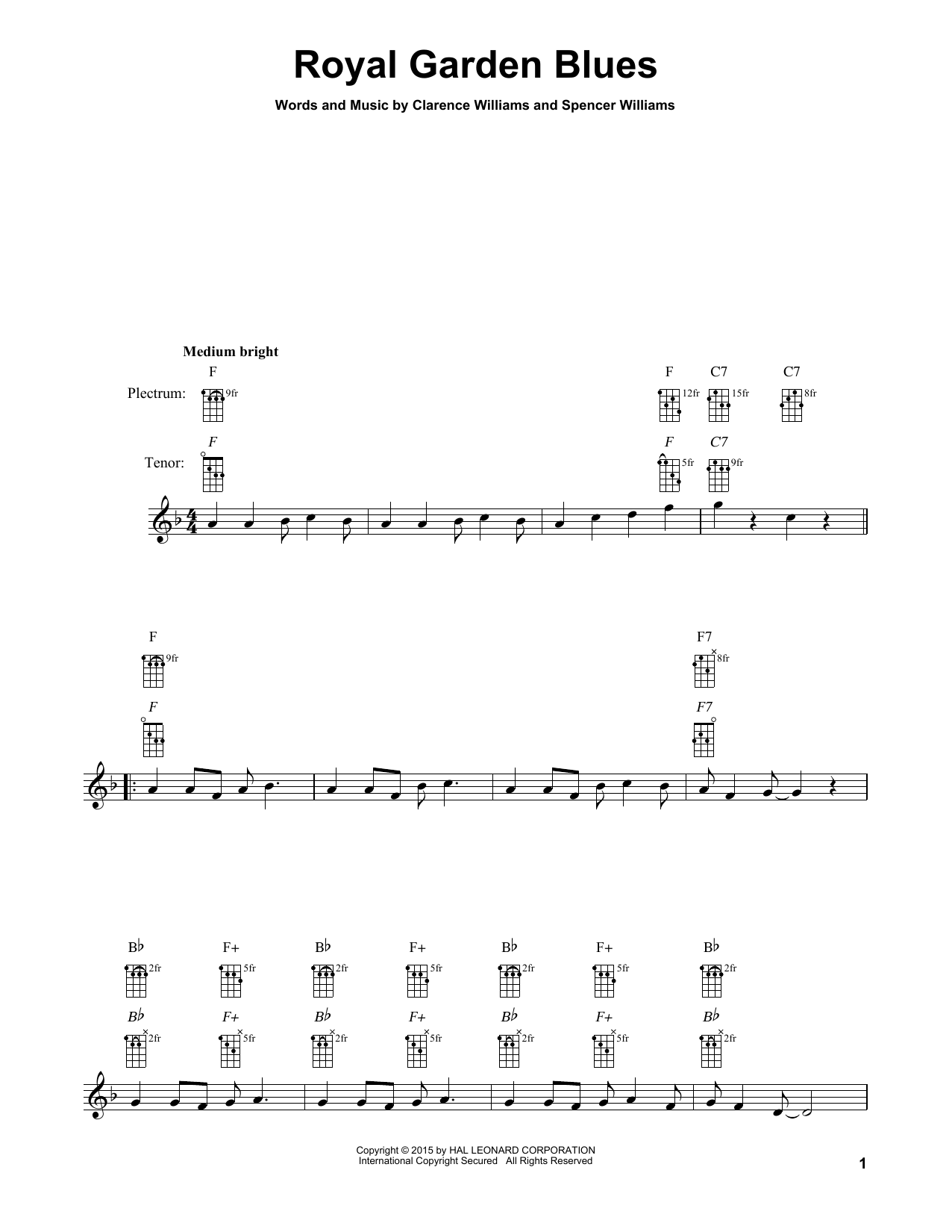 Royal Garden Blues (Banjo Tab) von Spencer Williams