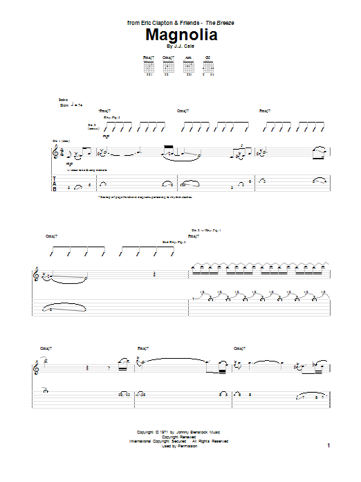 Magnolia (Guitar Tab) von Eric Clapton