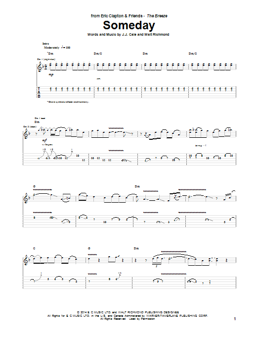 Someday (Guitar Tab) von Eric Clapton