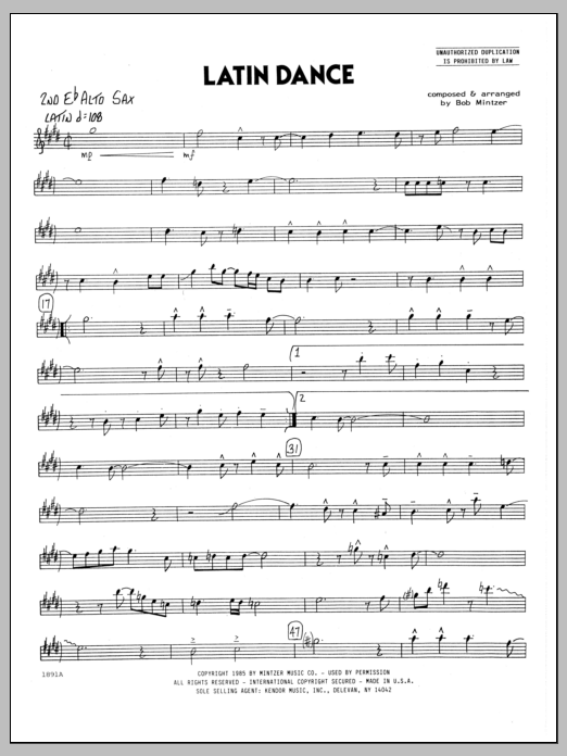 Latin Dance - 2nd Eb Alto Saxophone (Jazz Ensemble) von Bob Mintzer