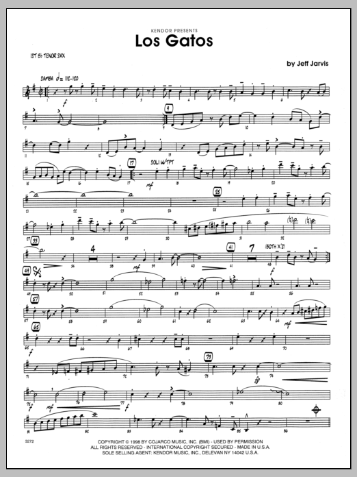 Los Gatos - 1st Bb Tenor Saxophone (Jazz Ensemble) von Jeff Jarvis