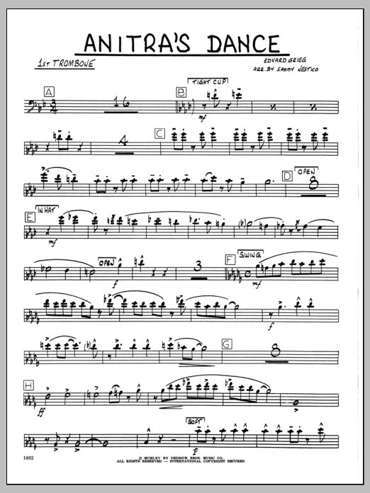 Anitra's Dance - 1st Trombone (Jazz Ensemble) von Sammy Nestico