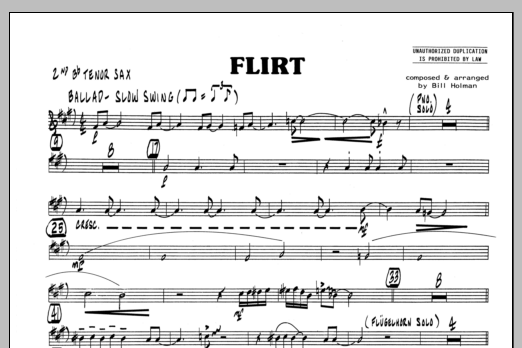 Flirt - 2nd Bb Tenor Saxophone (Jazz Ensemble) von Bill Holman