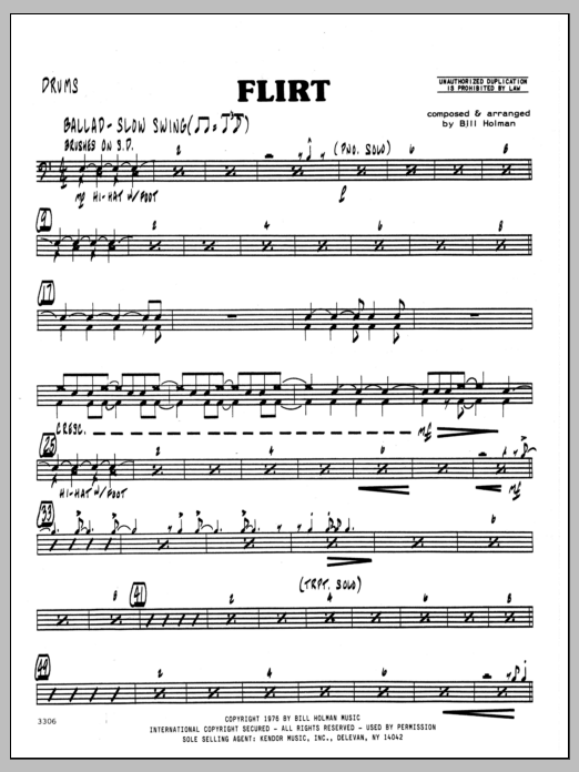 Flirt - Drums (Jazz Ensemble) von Bill Holman