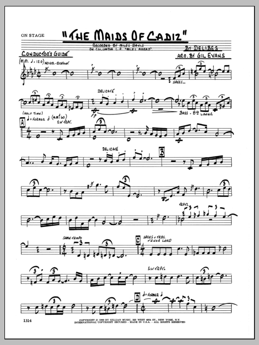 Maids Of Cadiz - Full Score (Jazz Ensemble) von Evans