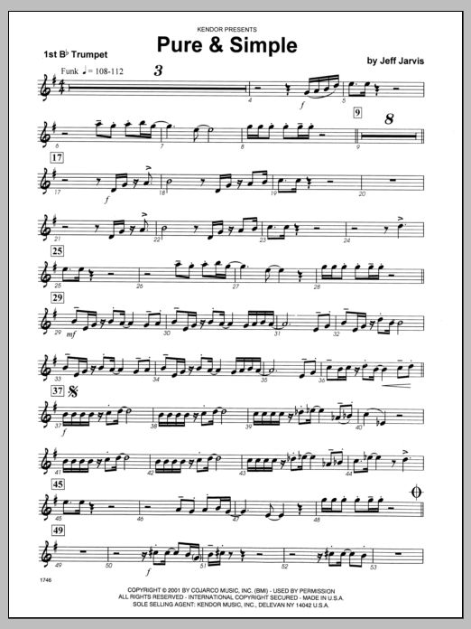 Pure & Simple - 1st Bb Trumpet (Jazz Ensemble) von Jeff Jarvis