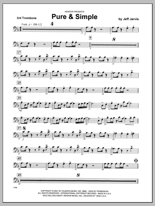 Pure & Simple - 3rd Trombone (Jazz Ensemble) von Jeff Jarvis