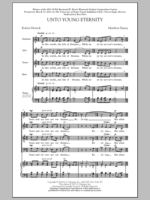 Unto Young Eternity (SATB Choir) von Matthew Emery