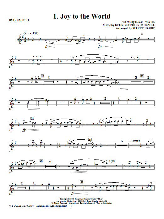 We Come With Joy Orchestration - Trumpet 1 (Choir Instrumental Pak) von Marty Hamby